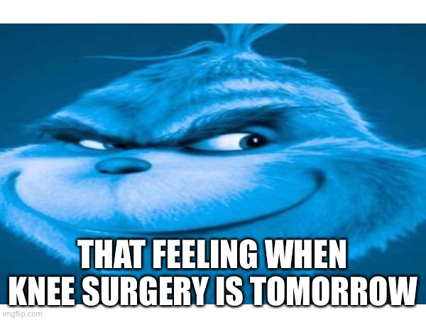 THAT FEELING WHEN KNEE SURGERY IS TOMORROW | made w/ Imgflip meme maker