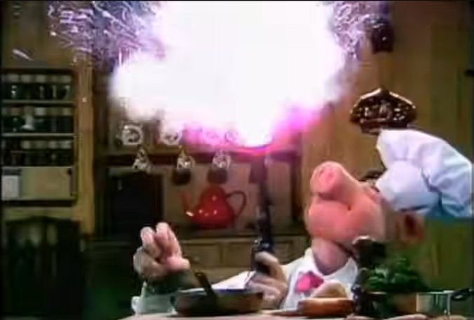 Chef Pig with Gun Blank Meme Template