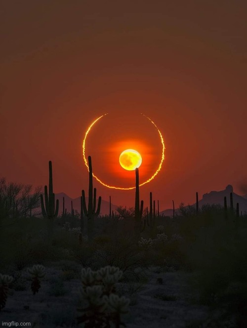 Ring of FireSaguaro National Park, Arizona | image tagged in sun,fire,ring,national parks,beautiful nature,awesome photography | made w/ Imgflip meme maker