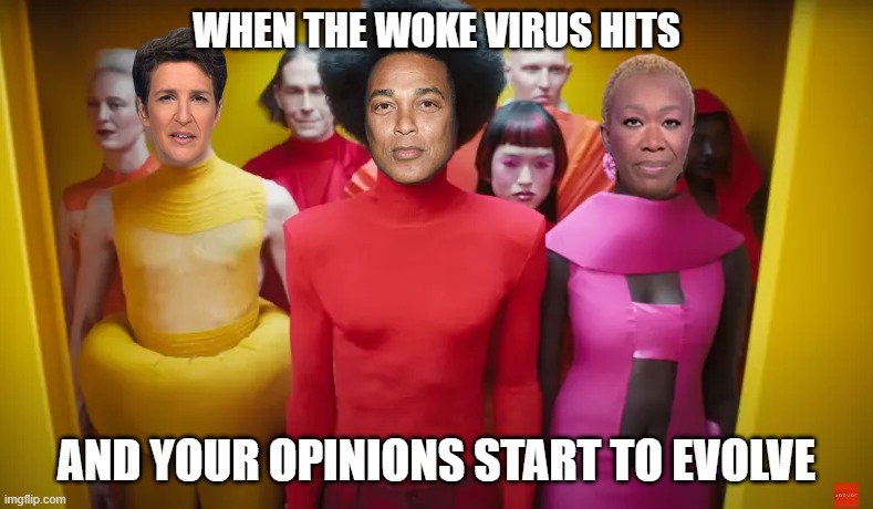 Woke Virus | WHEN THE WOKE VIRUS HITS; AND YOUR OPINIONS START TO EVOLVE | image tagged in woke | made w/ Imgflip meme maker