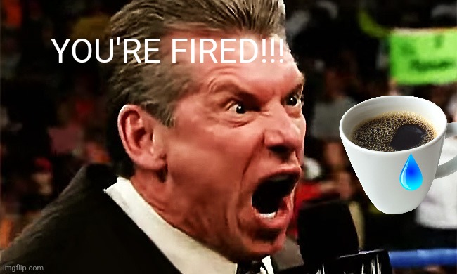 Vince McMahon - YOU'RE FIRED!!! | YOU'RE FIRED!!! | image tagged in vince mcmahon - you're fired | made w/ Imgflip meme maker