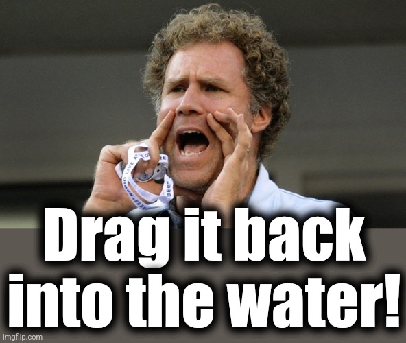 Hey! | Drag it back
into the water! | image tagged in hey | made w/ Imgflip meme maker