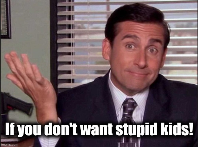 Michael Scott | If you don't want stupid kids! | image tagged in michael scott | made w/ Imgflip meme maker