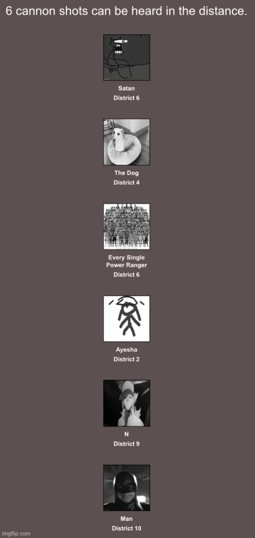 Fallen Tributes 4 | made w/ Imgflip meme maker