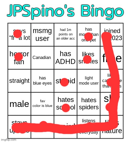 JPSpino's bingo | image tagged in jpspino's bingo | made w/ Imgflip meme maker