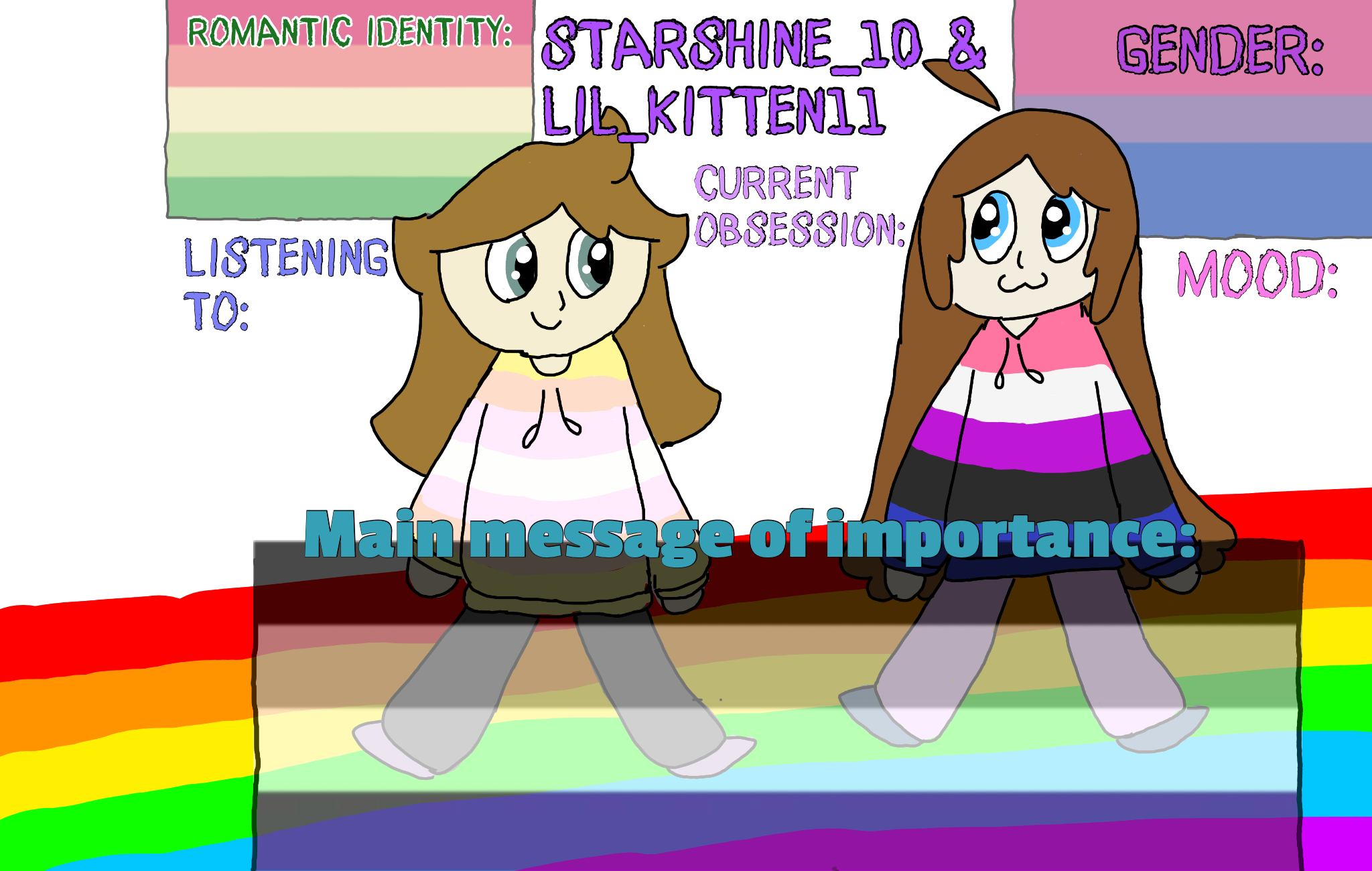 High Quality Starshine and Lil_kitten extra announcement temp. Blank Meme Template