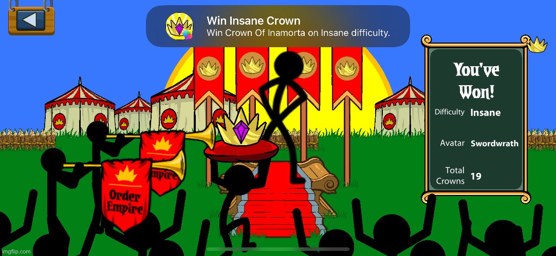 Insane crown | image tagged in stickman | made w/ Imgflip meme maker