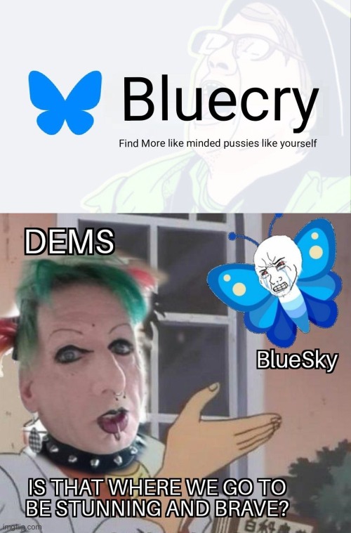 Bluecry: Stunning & Brave | image tagged in stunning and brave | made w/ Imgflip meme maker