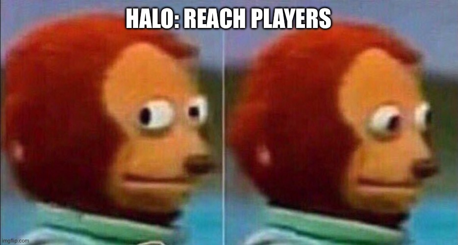 Monkey looking away | HALO: REACH PLAYERS | image tagged in monkey looking away | made w/ Imgflip meme maker