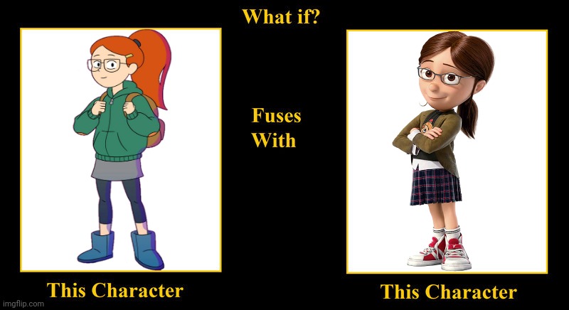 Tulip Olsen Fuses With Margo Gru | image tagged in what if fuses,tulip olsen,margo gru,infinity train,despicable me,glasses | made w/ Imgflip meme maker