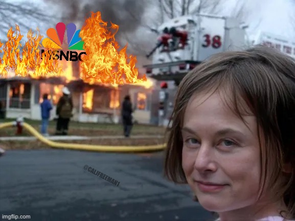 @CALJFREEMAN1 | image tagged in msnbc,disaster girl,elon musk,maga,president trump,stupid liberals | made w/ Imgflip meme maker