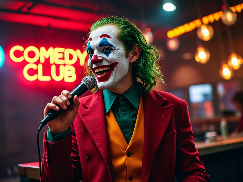 High Quality Joker Performing Stand-up Blank Meme Template