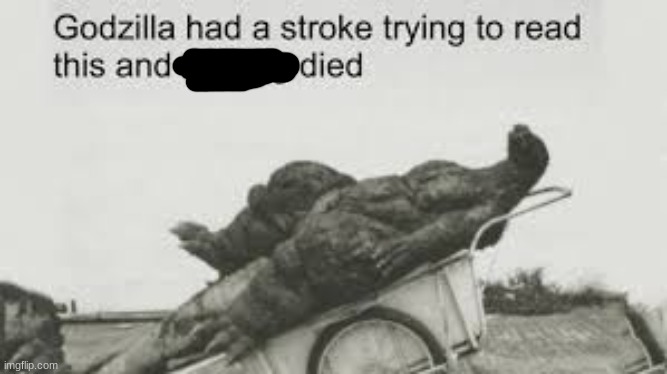 Godzilla tried to read this | image tagged in godzilla tried to read this | made w/ Imgflip meme maker