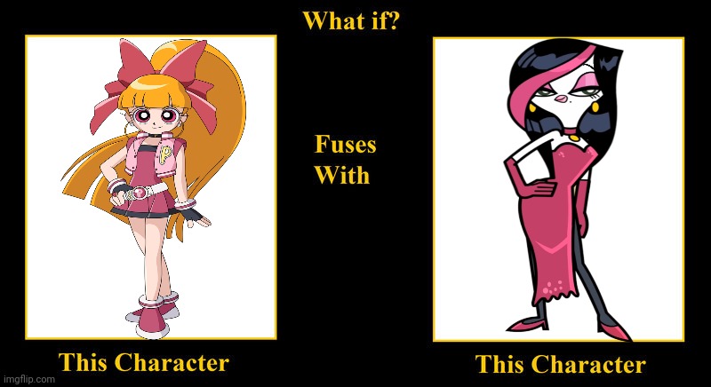 Hyper Blossom Fuses With Pandora | image tagged in what if fuses,hyper blossom,powerpuff girls,powerpuff girls z,chuck chicken,pandora | made w/ Imgflip meme maker