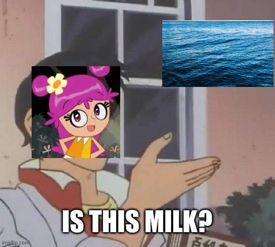 Ami Onuki confuses seawater with milk | IS THIS MILK? | image tagged in memes,is this a pigeon | made w/ Imgflip meme maker