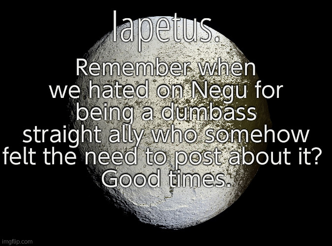 Silver Announcement Template 13.0 Template | Remember when we hated on Negu for being a dumbass straight ally who somehow felt the need to post about it? 
Good times. | image tagged in silver announcement template 13 0 template | made w/ Imgflip meme maker