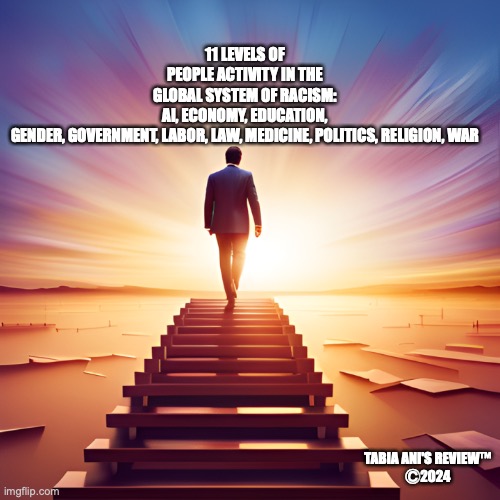 Levels | 11 LEVELS OF PEOPLE ACTIVITY IN THE GLOBAL SYSTEM OF RACISM: AI, ECONOMY, EDUCATION, GENDER, GOVERNMENT, LABOR, LAW, MEDICINE, POLITICS, RELIGION, WAR; TABIA ANI'S REVIEW™
Ⓒ2024 | image tagged in eleven | made w/ Imgflip meme maker