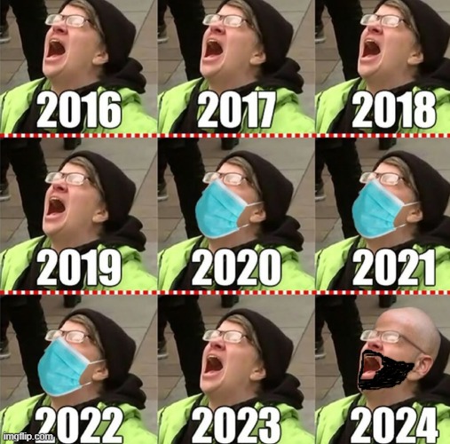 The evolution of a Trump derangement syndrome victim | image tagged in sjw triggered,angry sjw,stupid liberals,donald trump approves | made w/ Imgflip meme maker