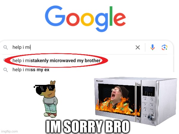 Oopsie Daisy, not again... | IM SORRY BRO | image tagged in microwave,dead,funny | made w/ Imgflip meme maker