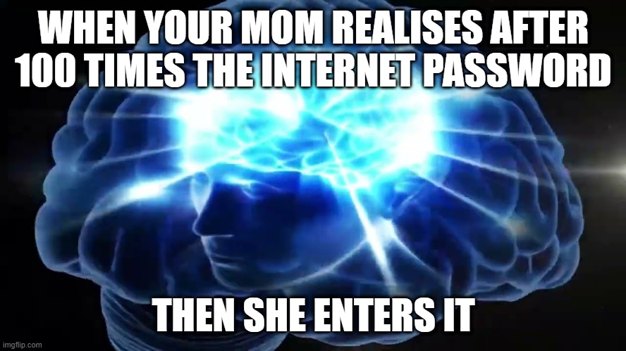 But you didn't have to cut me off | WHEN YOUR MOM REALISES AFTER 100 TIMES THE INTERNET PASSWORD; THEN SHE ENTERS IT | image tagged in but you didn't have to cut me off | made w/ Imgflip meme maker