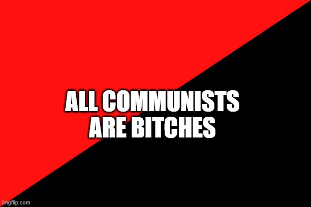 Ancom flag | ALL COMMUNISTS ARE BITCHES | image tagged in ancom flag | made w/ Imgflip meme maker