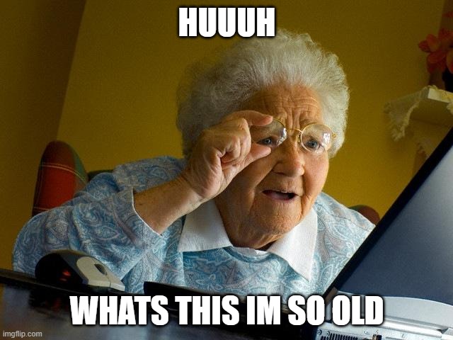 old lady | HUUUH; WHATS THIS IM SO OLD | image tagged in memes,grandma finds the internet | made w/ Imgflip meme maker