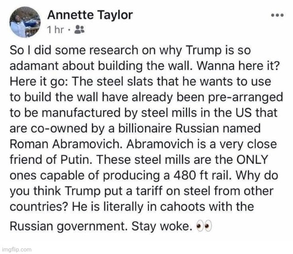 Not made by me | image tagged in government corruption,russian collusion,trump lies,crony capitalism,illegitimate | made w/ Imgflip meme maker