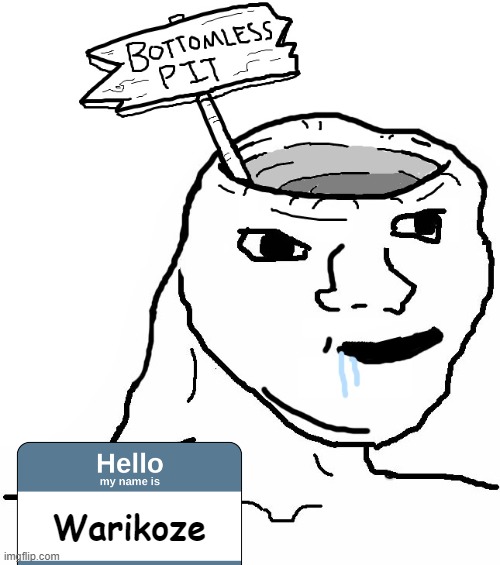 Brainlet Wojak Dumb | Warikoze | image tagged in brainlet wojak dumb | made w/ Imgflip meme maker