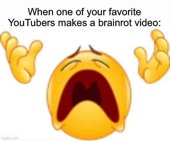 pain | When one of your favorite YouTubers makes a brainrot video: | image tagged in whyyyy,memes,relatable,youtube,youtuber,funny | made w/ Imgflip meme maker