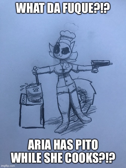 WHAT DA FUQUE?!? ARIA HAS PITO WHILE SHE COOKS?!? | made w/ Imgflip meme maker