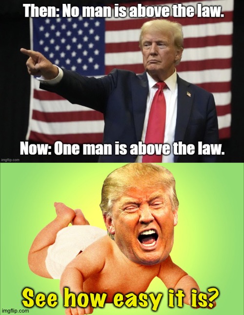 Trump tantrums | See how easy it is? | image tagged in baby trump | made w/ Imgflip meme maker