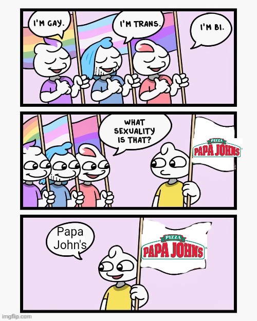 What Sexuality Is That? | Papa John's | image tagged in what sexuality is that | made w/ Imgflip meme maker