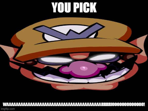 YOU PICK | YOU PICK; WAAAAAAAAAAAAAAAAAAAAAAAAAAAAAAAAAAAAAAAARRRRIOOOOOOOOOOOOO! | image tagged in friday night funkin | made w/ Imgflip meme maker