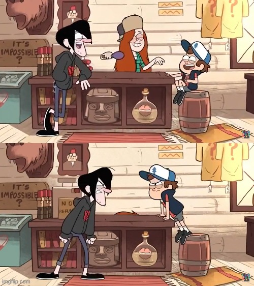 Dipper and Robbie hating each other Blank Meme Template