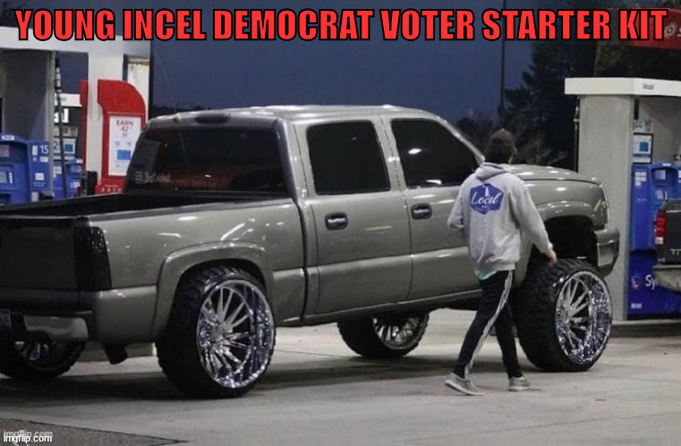 Young Democrats | YOUNG INCEL DEMOCRAT VOTER STARTER KIT | image tagged in conservative | made w/ Imgflip meme maker