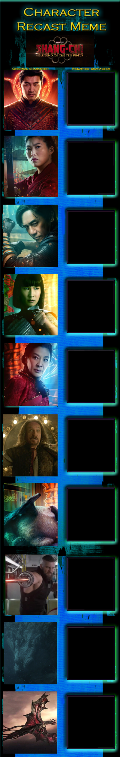 Shang-Chi and the Legend of the Ten Rings cast Blank Meme Template