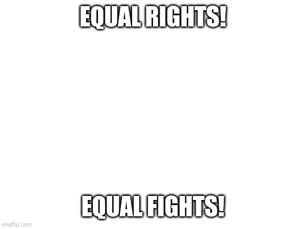 EQUAL RIGHTS! EQUAL FIGHTS! | made w/ Imgflip meme maker