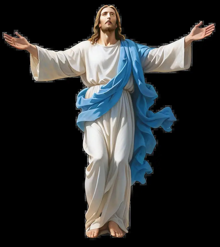 Jesus open arms with transparency Blank Meme Template