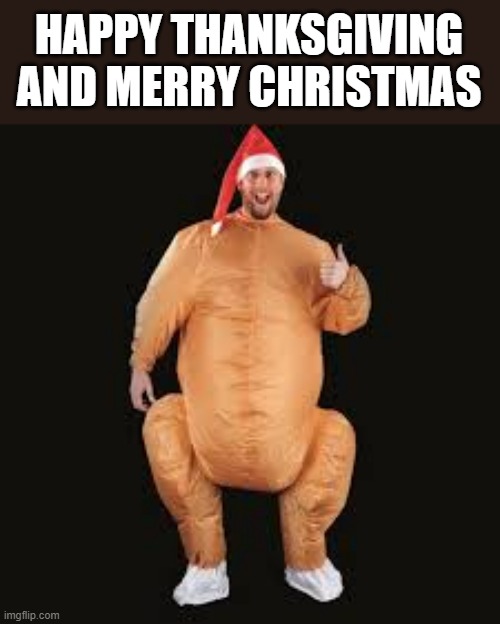 memes by Brad - Merry Christmas and Happy New Year from a turkey | HAPPY THANKSGIVING AND MERRY CHRISTMAS | image tagged in funny,fun,merry christmas,happy new year,turkey,christmas | made w/ Imgflip meme maker