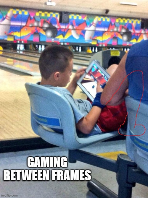 memes by Brad - bowling and video games can go together - humor - | GAMING BETWEEN FRAMES | image tagged in bowling,sports,video games,funny,pc gaming,gaming | made w/ Imgflip meme maker