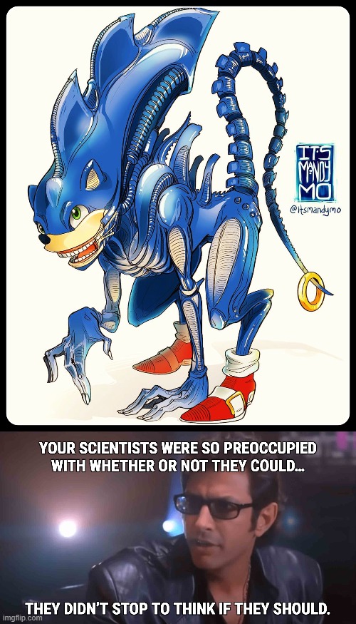 Sonic the Xenomorph | image tagged in sonic the hedgehog,alien | made w/ Imgflip meme maker