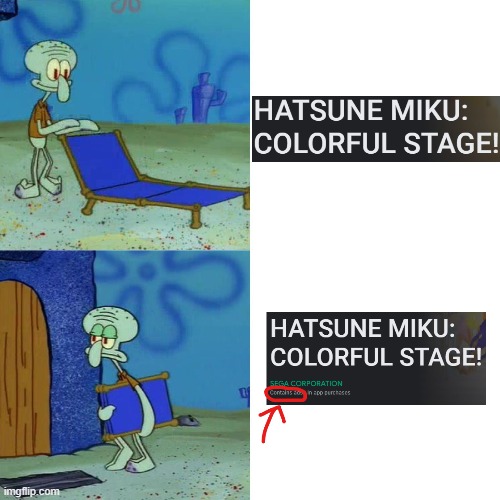 Me Trying to Play a Miku Game | image tagged in squidward chair | made w/ Imgflip meme maker