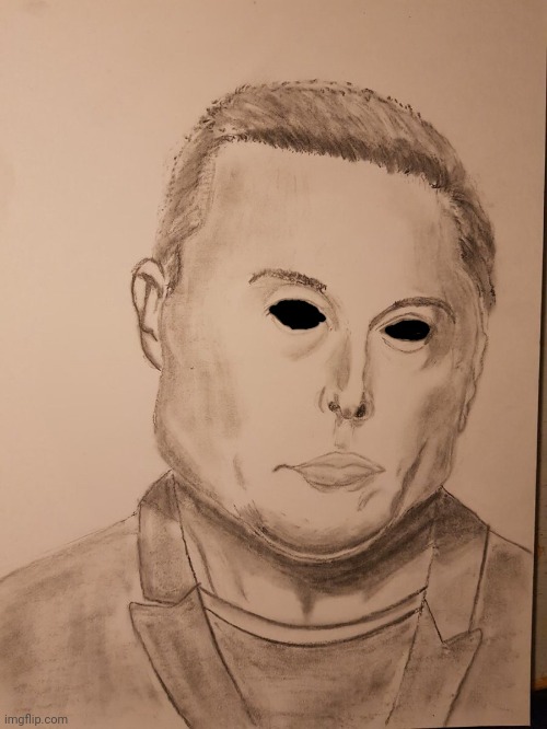 I turned someone's fan drawing of Elon Musk into Michael Myers | image tagged in elon musk | made w/ Imgflip meme maker