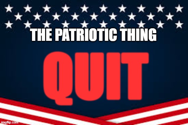 Republicans Quit | THE PATRIOTIC THING; QUIT | image tagged in republican,republicans,conservatives,donald trump,mike johnson | made w/ Imgflip meme maker