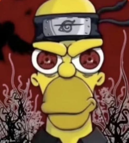 this is better than a knee surgery | image tagged in homer sharingan | made w/ Imgflip meme maker