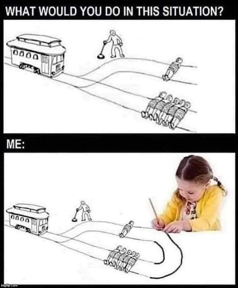 Trolley solution | image tagged in repost | made w/ Imgflip meme maker