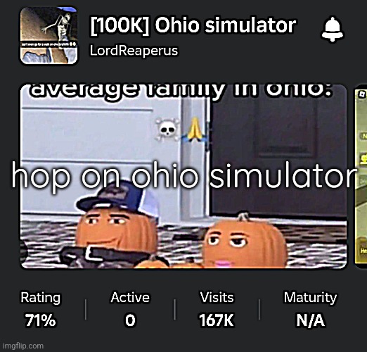 hop on ohio simulator | made w/ Imgflip meme maker