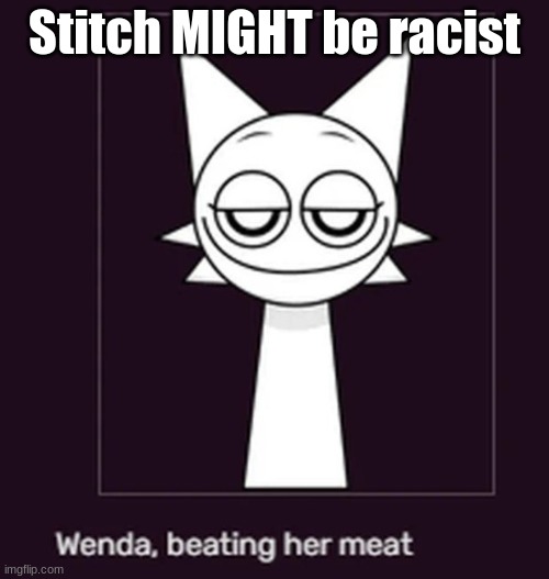 Smug ahh look | Stitch MIGHT be racist | image tagged in smug ahh look | made w/ Imgflip meme maker