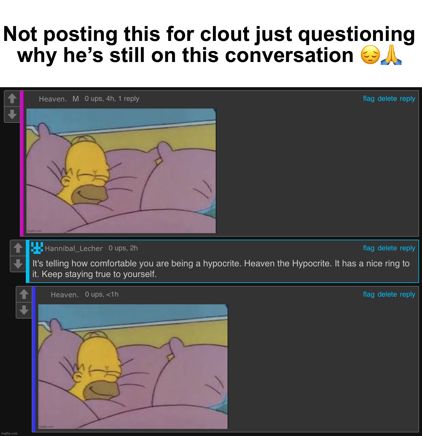Boring ngl | Not posting this for clout just questioning why he’s still on this conversation 😔🙏 | made w/ Imgflip meme maker