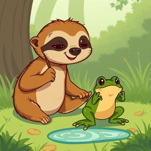 sloth cartoon frog Blank Meme Template